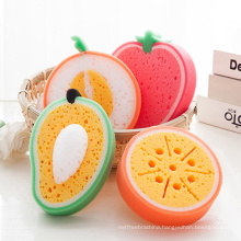 Fun cartoon fruit kitchen scrub sponge for dish washing